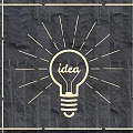 Modern Lighting Combination With Neon Bulb Idea Symbol Radiant Light Dark Stone Wall