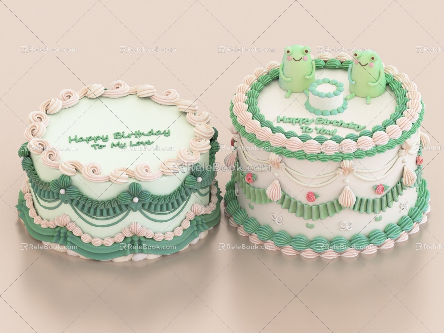 Birthday Cake Pastry Food 3d model