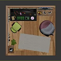 Home Office Room With Bookshelf Computer Desk TV Green Chair Wall Art And Carpet