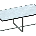 Two Modern Coffee Tables With Metal Frames And Smooth Marble Tops 3d model