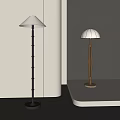 Minimalist Modern Floor Lamps Metal And Wooden Design With White Shade Interior Decor