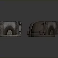 Rusty Metal Dome Shaped Industrial Parts With Mounting Brackets
