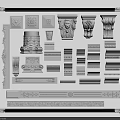 Decorative Architectural Lines with Various Reliefs Capitals and Design Details 3d model