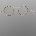 Elegant Golden Round Frame Glasses Fashion Jewelry Accessory With Sleek Design