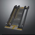 Modern Escalator Structure With Stairs Handrails And Platform Base