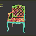 Elegant Classical Wooden Armchair Featuring Intricate Carved Lattice Design On Back And Legs