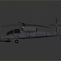 Gray Military Helicopter Model With Yellow Rotor Tips And Black Windows