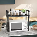 Kitchen Shelf with Microwave Storage and Spices Holder in Modern Kitchen Counter