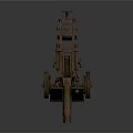 Ancient Bronze Cannon Historical Weapon With Iron Wheels And Rustic Antique Design