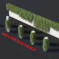 Vine Covered Wall Mounted Corner Decoration With White Wall And Cylindrical Plant Columns