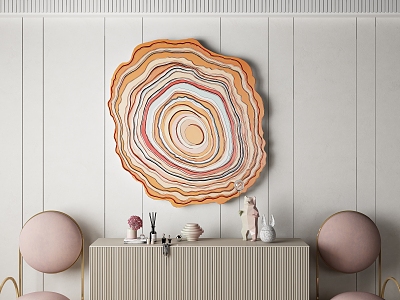 Modern Wall Decorative Irregular Frameless Round Abstract Annual Rings model