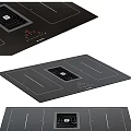 Modern Kitchen Fixtures Featuring Black Stove Tops White Stainless Steel Range Hoods and Storage Racks