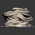 Gray Coiled Rope Knot Placed On Textured Mat With Dark Background 3d model