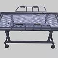 Mobile Medical Stretcher With Metal Frame Mesh Surface And Handrails For Patient Transport