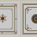 Elegant Interior Ceiling Design With Intricate Patterns Decorative Borders And Central Medallions 3d model