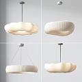 Modern White Pendant Lights Featuring Cloud Shaped Design And Textured Surface 3d model