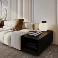 Modern Living Dining Room Interior Design with Large Windows Sofa Pillows Coffee Table and Textured Wall