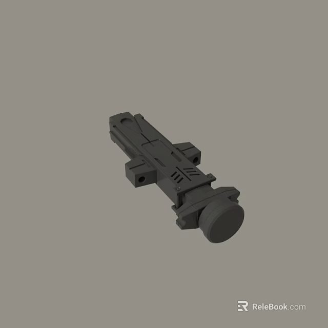 Detailed Black Mechanical Component 3D Model With Structural Design And Connecting Holes 3d model 