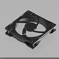 Square Black Cooling Fan with Protective Frame and Rotating Blades for Home Use