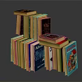 Stacked Hardcover Books With Colorful Spines And Various Titles