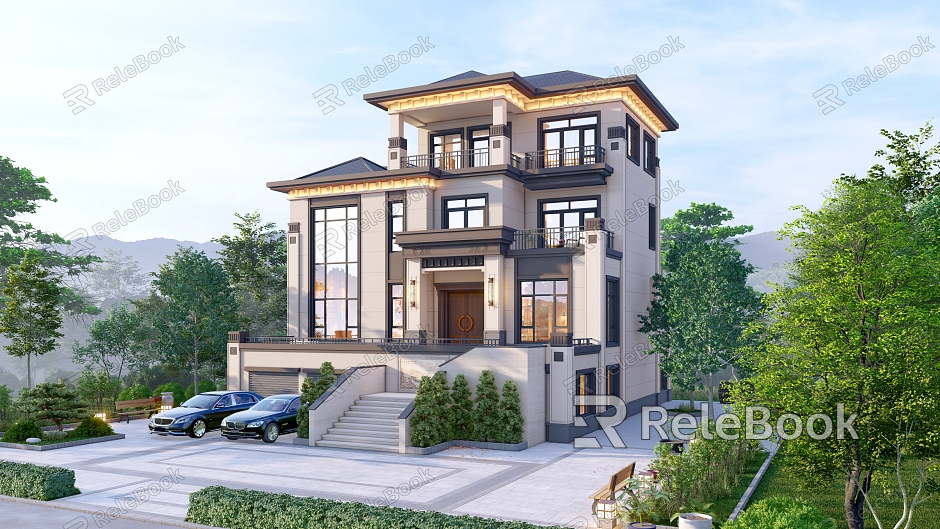 New Chinese style single-family villa model