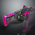 Pink And Black Modern Tactical Rifle With Scope Magazine And Stylish Design