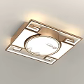 Modern Ceiling Light Design With Metal Frame Square And Round Shape Smooth Surface 3d model