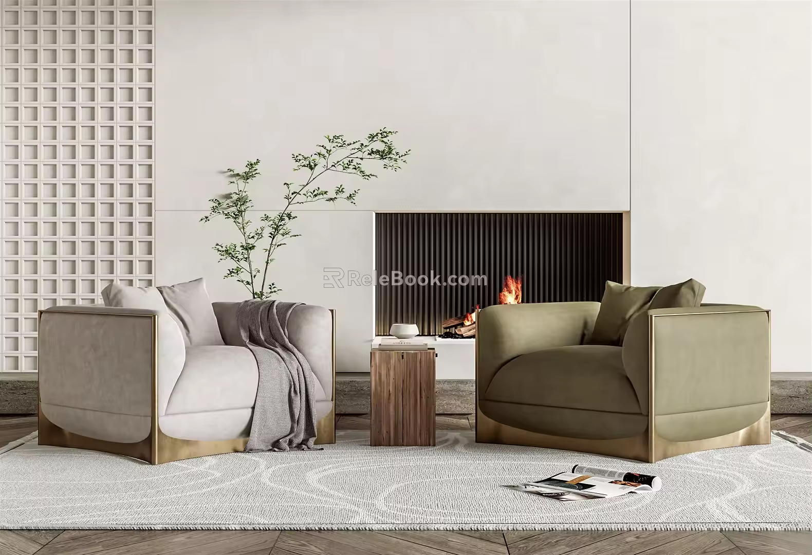 Modern Casual Sofa Combination Single Sofa 3d model