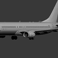 White Passenger Plane Exterior With Extended Wings Engines And Landing Gear