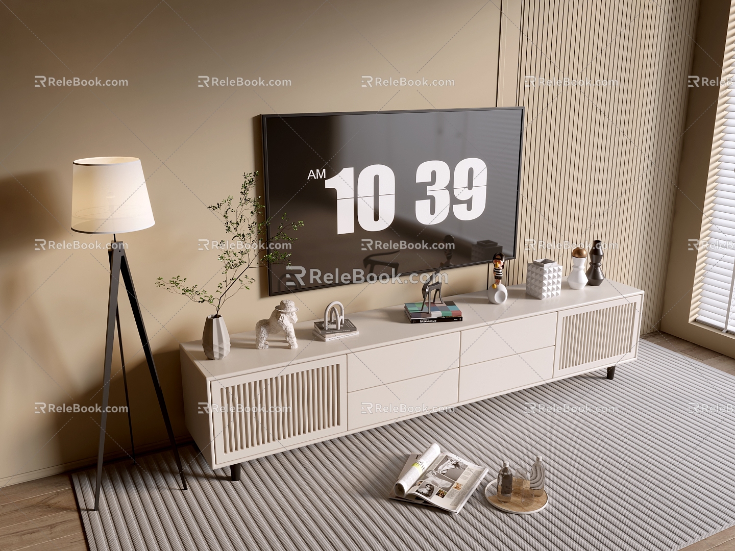 Modern Cream Style TV Cabinet Whole Cabinet Sideboard Cabinet Balcony Cabinet Storage Cabinet Entrance Cabinet 3d model