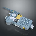 Gray Handheld Communication Device With Antenna Control Buttons And Display Screen 3d model