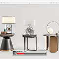 Modern Side Tables With Sleek Designs Table Lamps And Decorative Items 3d model