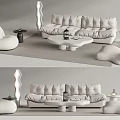 Modern Cassina Sofa Coffee Table Combination 3d model