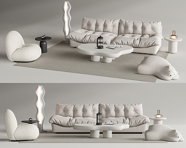 Modern Cassina Sofa Coffee Table Combination 3d model