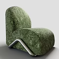 Green Woven Texture Accent Chair With Modern Stylish Metal Legs Design