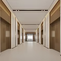 Modern Elevator Lobby Interior With Light Walls Decorative Panels And Ceiling Lights