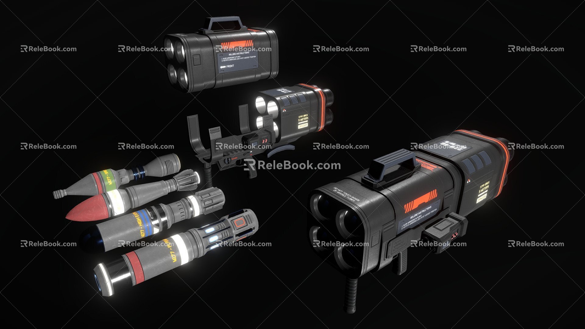 Sci-fi missile launcher 3d model