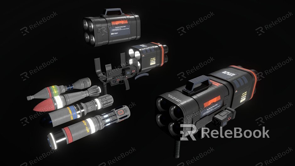 Sci-fi missile launcher model