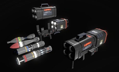 Sci-fi missile launcher 3d model