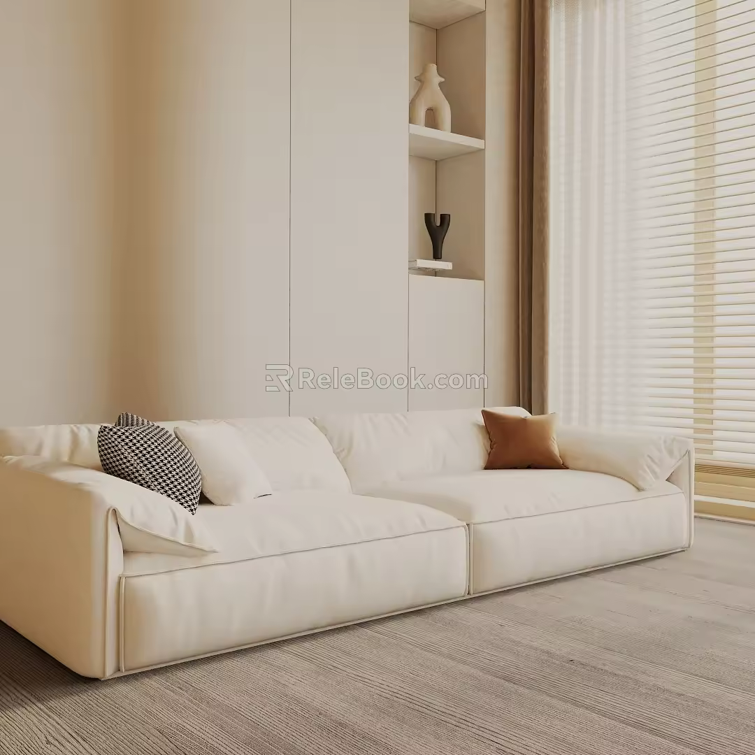 Three-seat sofa 3d model