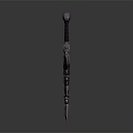 Mythical Fantasy Sword With Purple Blade Black Hilt Golden Accents And Intricate Design