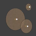 Modern Circular Wall Lamps With Perforated Mesh Design On Dark Wall Surface 3d model