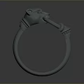 Unique Stylish Grey Lion Head Ring With Claw Design Fashion Accessory For Men Women