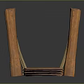 Outdoor Suspension Bridge Structure With Wooden Planks Rope Railings And Wooden Posts