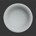 Elegant Silver Bowl Shaped Household Item With Intricate Carving And Red Gemstone Base