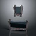 Dual Metallic Control Panel Devices With Black Screens Buttons And Gray Frames