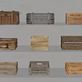 Modern Wooden Box Storage Box Toolbox Package Box Beer Box 3d model