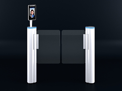 Swing gate passage gate column type swing gate face recognition security gate machine 3d model