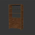 Modern Wooden Bookshelf With Open Structure And Multiple Shelves Design 3d model