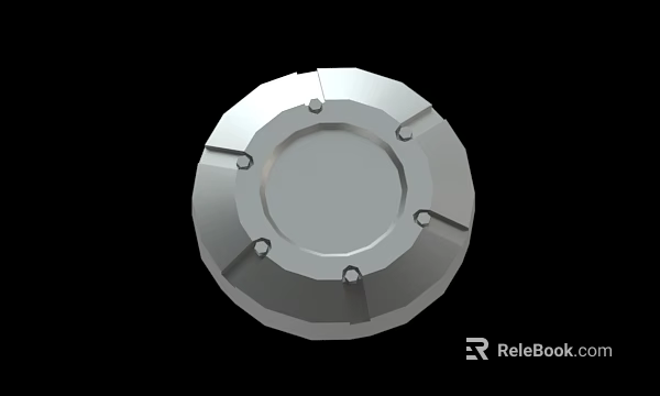 Industrial Metallic Circular Mechanical Part With Riveted Design And Smooth Center 3d model 